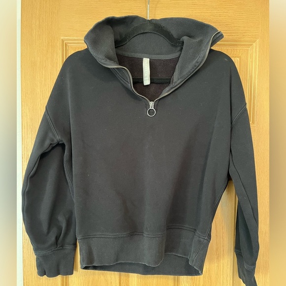 Athleta Top Cozy Karma Quarter Zip Sweatshirt Pullover - Picture 2 of 10